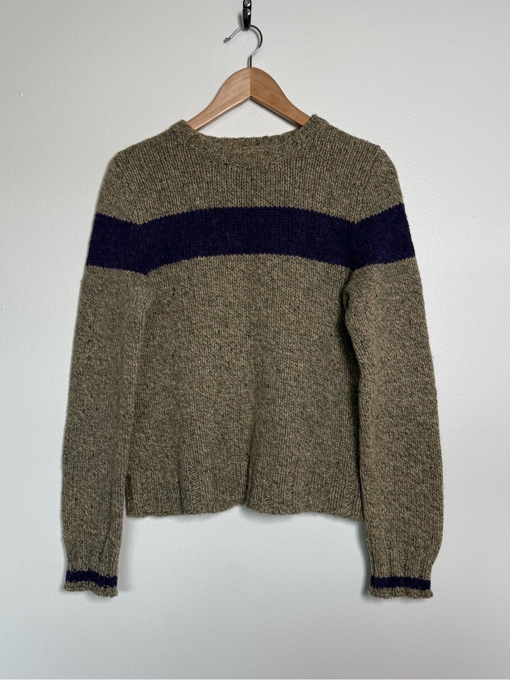 Vintage Abercrombie & Fitch Sweater Sz S Oatmeal Wool Blend 90s Y2K Made Canada